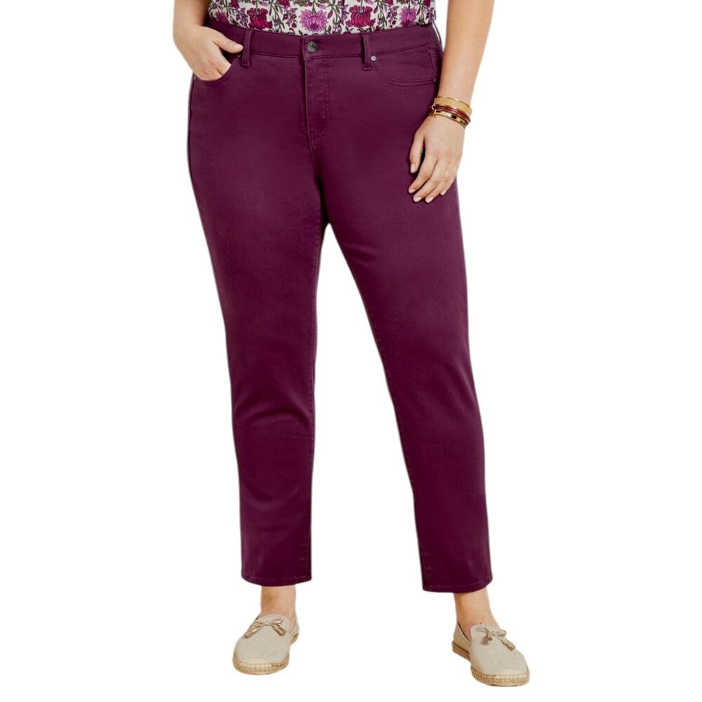 Talbots Slim Ankle Jean Size 16W Purple Plum Slimming Stretch Preppy Casual